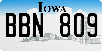 IA license plate BBN809