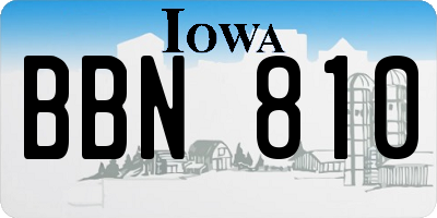 IA license plate BBN810