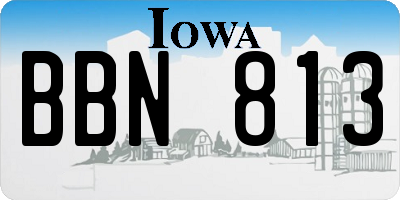 IA license plate BBN813