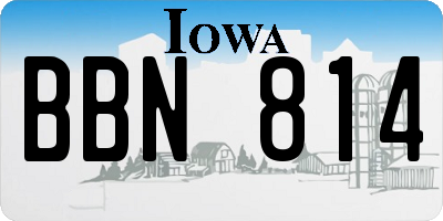 IA license plate BBN814