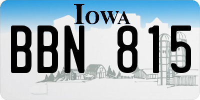 IA license plate BBN815