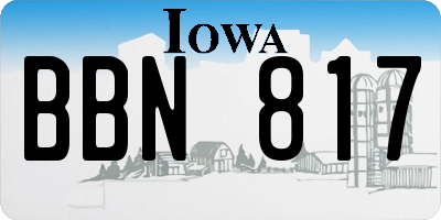 IA license plate BBN817