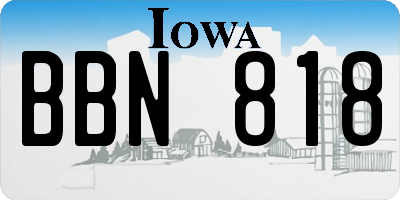 IA license plate BBN818