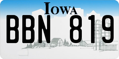 IA license plate BBN819