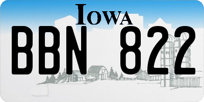 IA license plate BBN822