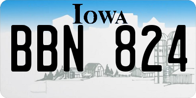 IA license plate BBN824
