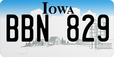 IA license plate BBN829