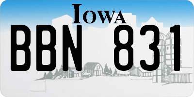 IA license plate BBN831