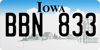 IA license plate BBN833