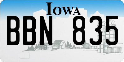 IA license plate BBN835