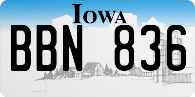 IA license plate BBN836