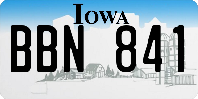 IA license plate BBN841