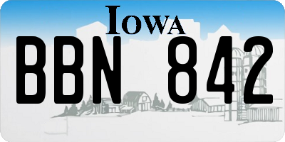 IA license plate BBN842