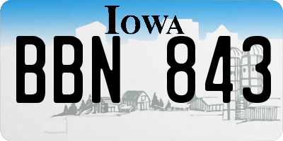 IA license plate BBN843