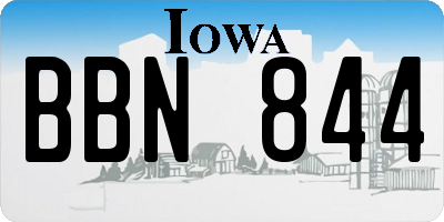 IA license plate BBN844