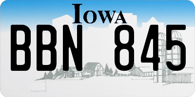 IA license plate BBN845