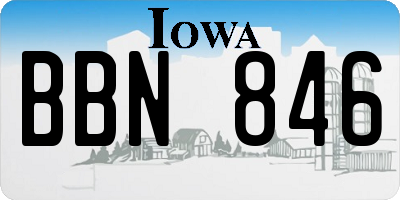 IA license plate BBN846