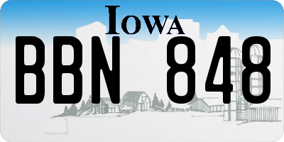 IA license plate BBN848