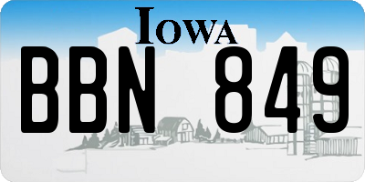 IA license plate BBN849