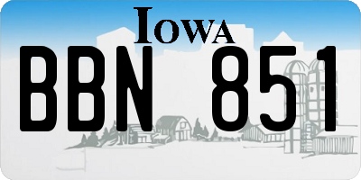 IA license plate BBN851