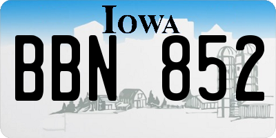 IA license plate BBN852
