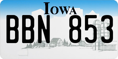 IA license plate BBN853