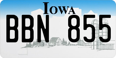 IA license plate BBN855