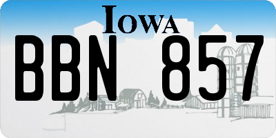IA license plate BBN857