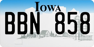 IA license plate BBN858