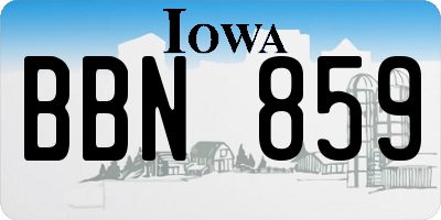 IA license plate BBN859