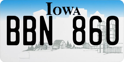 IA license plate BBN860