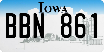IA license plate BBN861