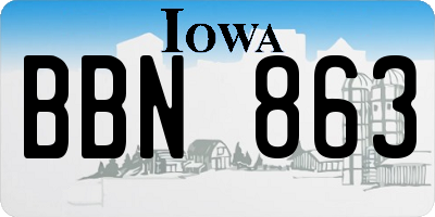IA license plate BBN863