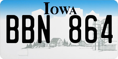 IA license plate BBN864
