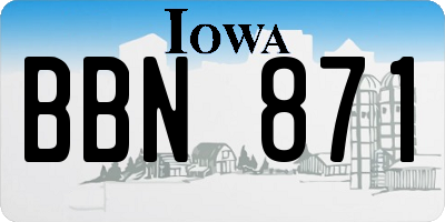 IA license plate BBN871