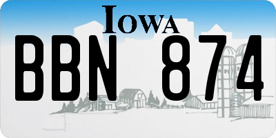 IA license plate BBN874