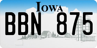 IA license plate BBN875
