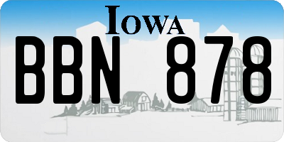 IA license plate BBN878