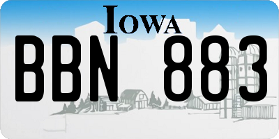 IA license plate BBN883