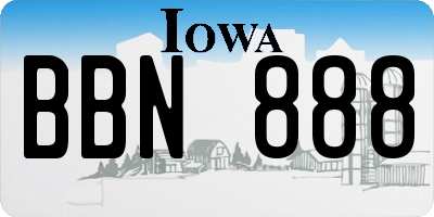 IA license plate BBN888