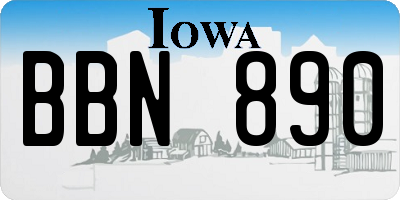 IA license plate BBN890