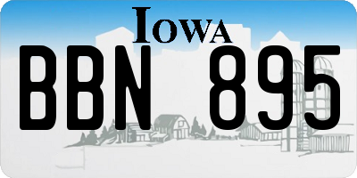 IA license plate BBN895