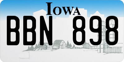 IA license plate BBN898