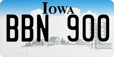 IA license plate BBN900