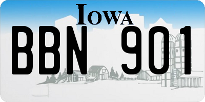 IA license plate BBN901