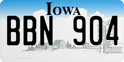 IA license plate BBN904