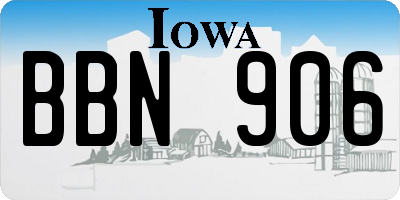 IA license plate BBN906