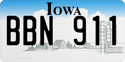 IA license plate BBN911