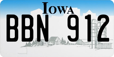 IA license plate BBN912