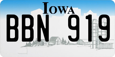 IA license plate BBN919